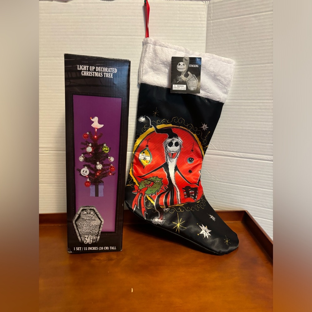 Nightmare Before Christmas Stocking and light up Christmas bundle
